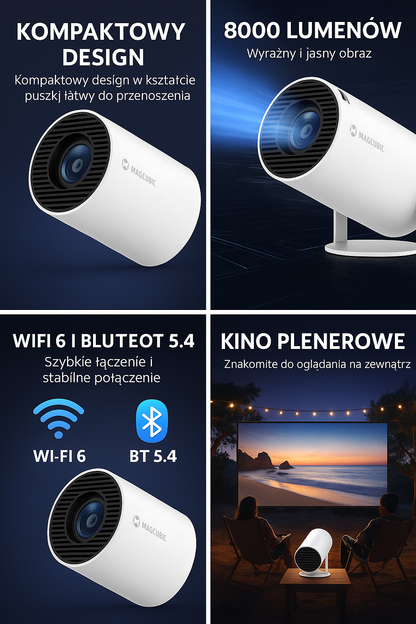 Mini Projektor Magcubic HY300 Pro 4K Android – Kino Domowe z Auto Korekcją